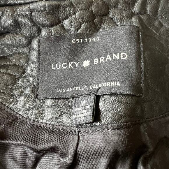 Lucky Brand lamb skin, Black leather jacket.  Women's size M - Picture 3 of 9